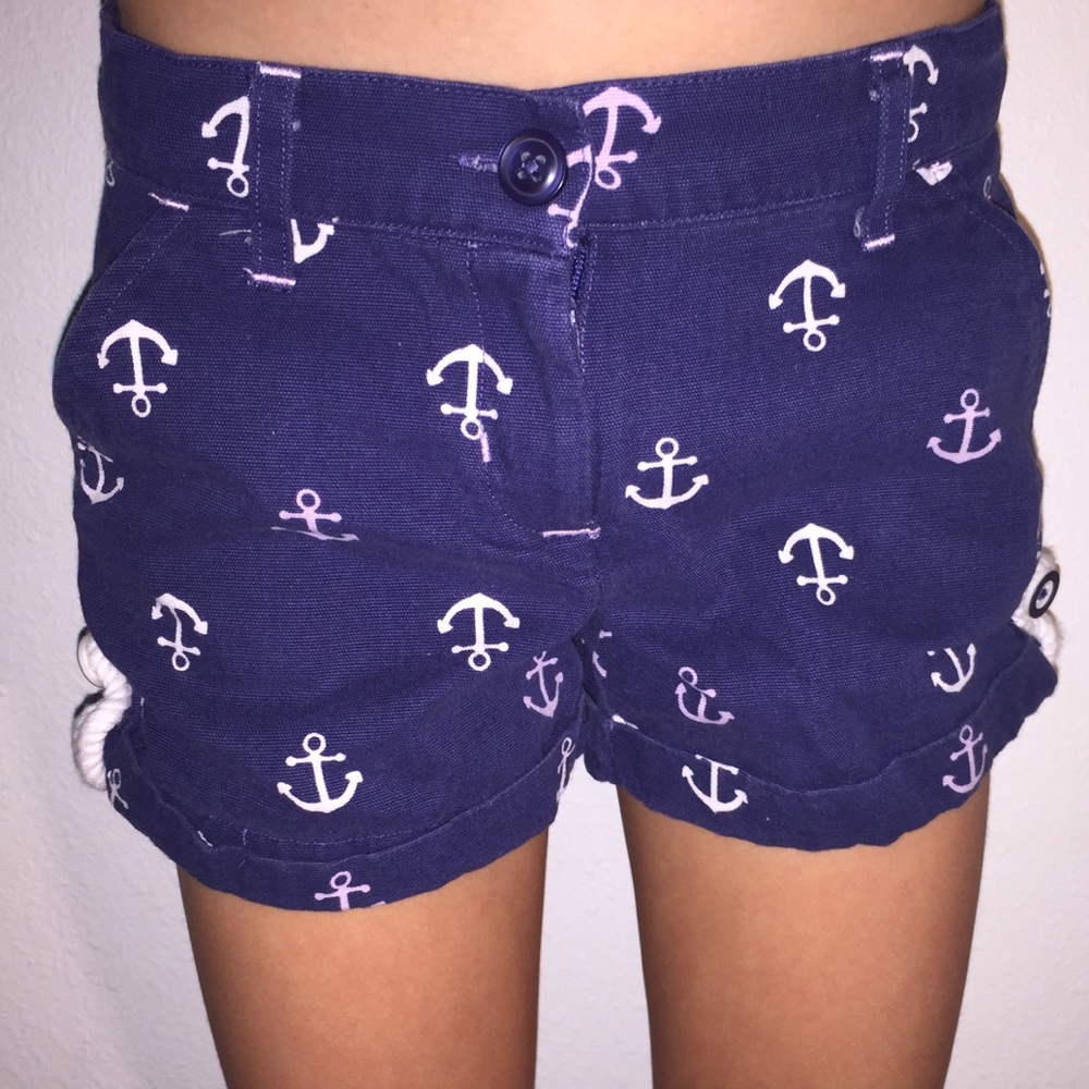 Girls Janie & Jack Nautical Anchor Shorts